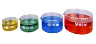 Krystalliseringsskål af Borosilikatglas 3.3, med hældetud