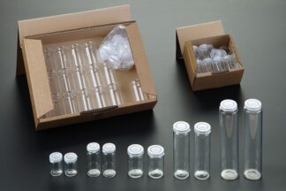 Tryklågsglas af klart glas, 20 stk. mikroflasker med PE snap låg-0