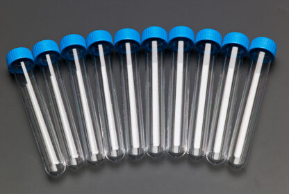 Reagensglas fremstillet af plast med skruelåg, pakke med 10 stk.-5878