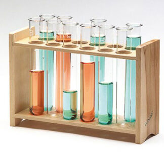 Reagensglas-holder i træ til 12 glas-0