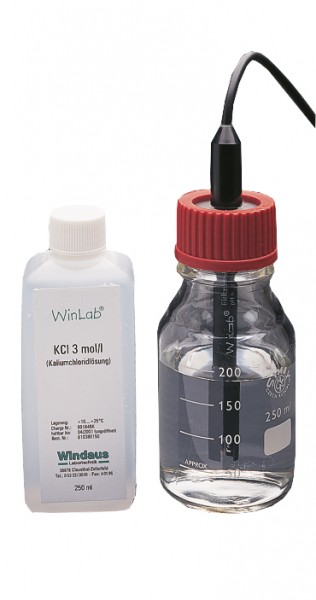 Erstatnings KCL opløsning, 3 mol, Indhold: 250 ml, til opbevaringsflasker-0