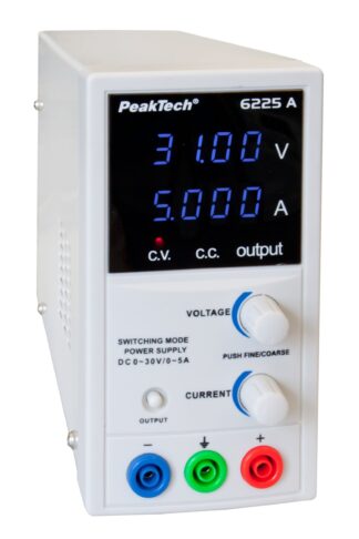 Switch mode stabiliseret strømforsyning DC 0 - 30 V/0 - 5 A-0