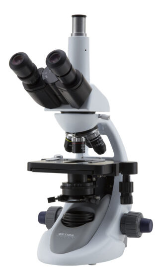 Trinokulært mikroskop 1000x, E-PLAN objektiver, bælte drevet bord, X-LED-belysning-0