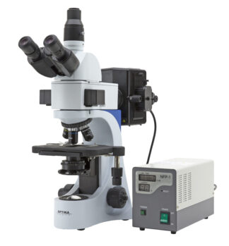 Trinokulær HBO fluorescens mikroskop, B & G filtersæt-0