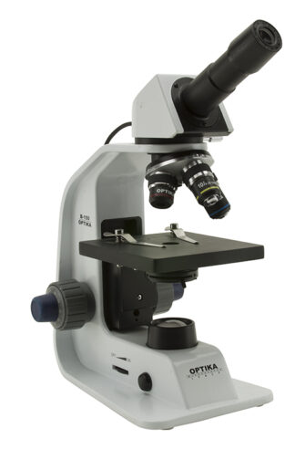Monokulært mikroskop 400x, fast bord, med automatisk lys kontrol-0