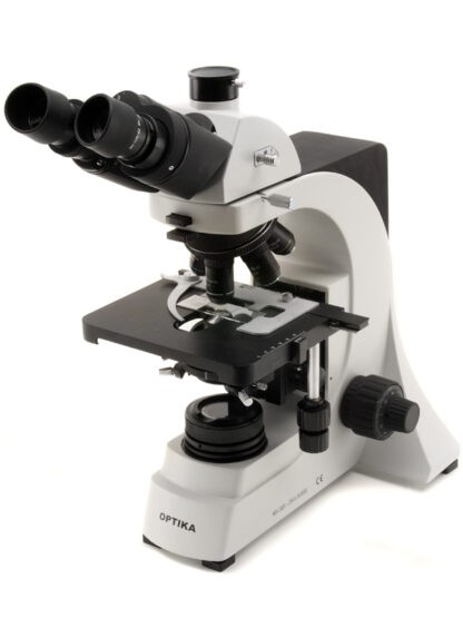 Trinokulært mikroskop, Semi-plane mikroskober 4x, 10x, 40x, 100x, halogen belysning-0