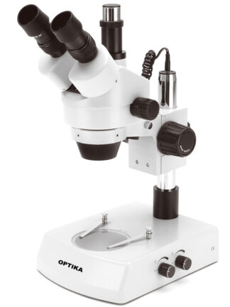 Trinokulært stereo mikroskop 7x ... 45x, halogen direkte & transmitteret belysning-0