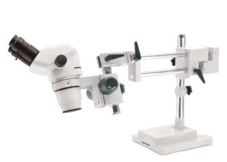 Binokulært zoom stereomikroskop 6,7x ... 45x, hængslet overhængs stativ-0
