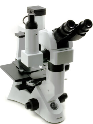 Trinokulær omvendt mikroskop med ERGO hoved, IOS LWD objektiver, X-LED-belysning-0