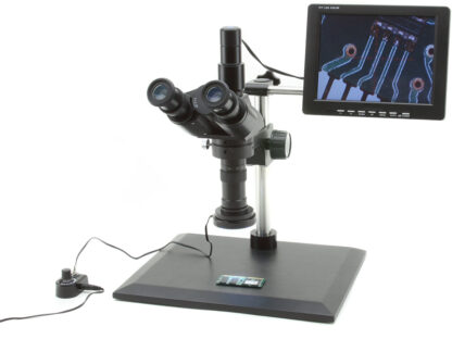 Målings monozoom videomicroscope 7x ... 45x, med 8'' LCD-skærm, direkte LED-belysningsring-0